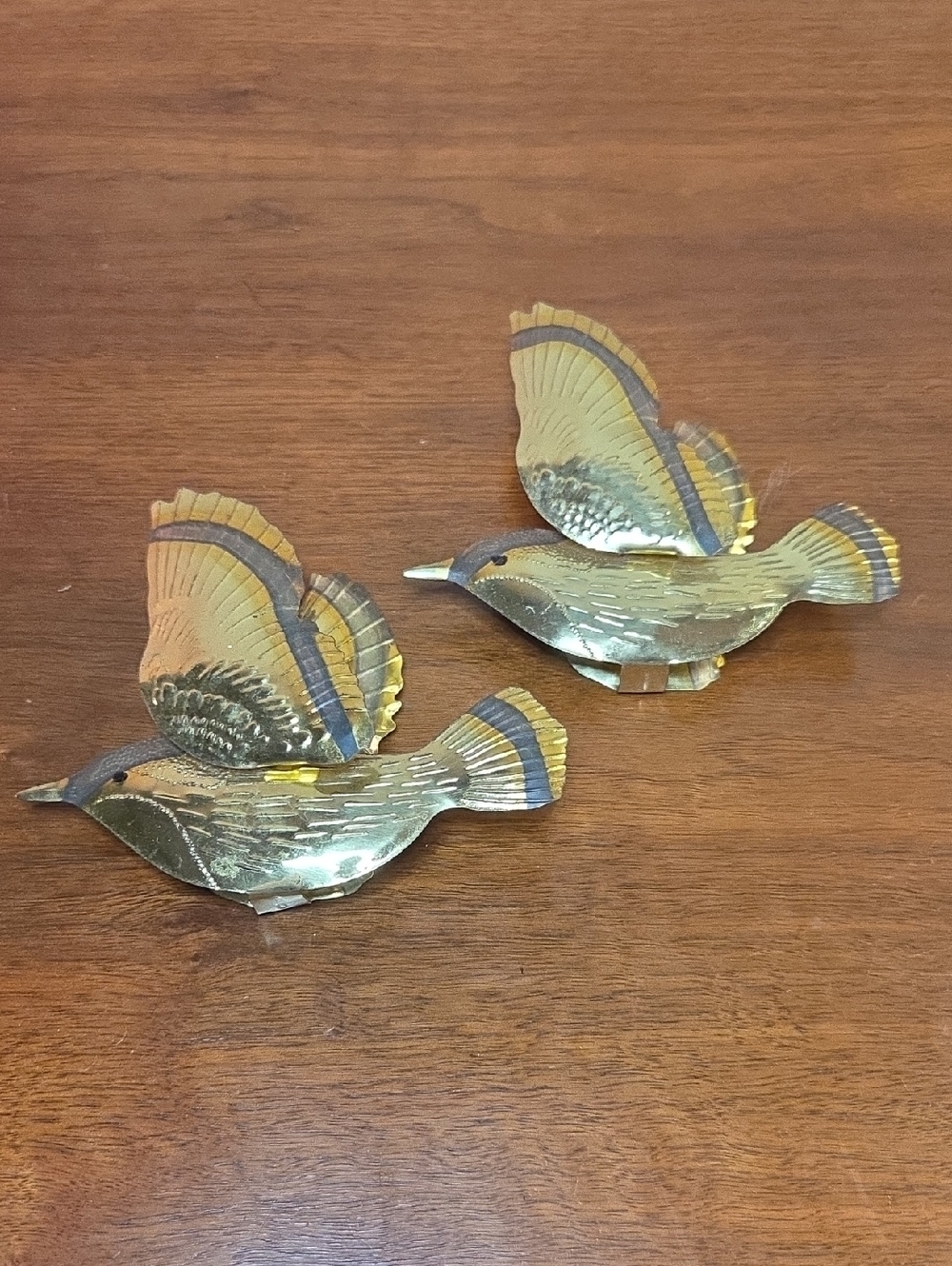 Vintage Metal Wall Hanging Birds Midcentury Set Of 2
